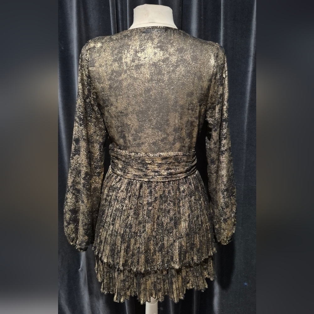 Zara Metallic Black and Gold Blouse - Picture 3 of 3